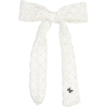 Load image into Gallery viewer, Vintage Net Large Skinny Bow Clip - White
