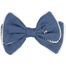 Load image into Gallery viewer, Lace Trimmed Denim Large Clip - Denim
