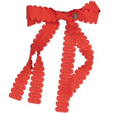 Load image into Gallery viewer, Gauze Scalloped Large Clip - Red
