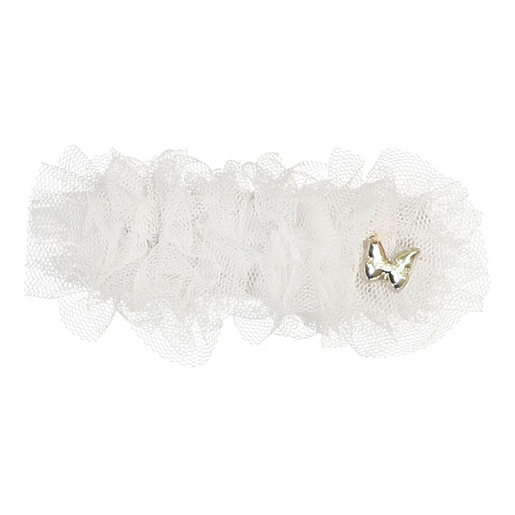 Tulle Snap Clip - White