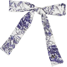 Load image into Gallery viewer, Toile Large Skinny Bow Clip - Royal
