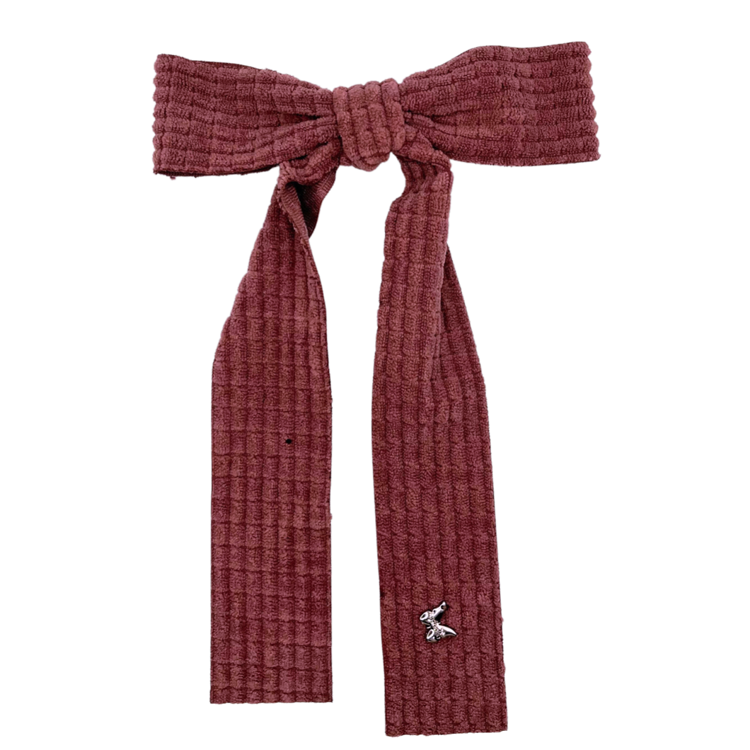 Quilted Velour Large Clip - Berry