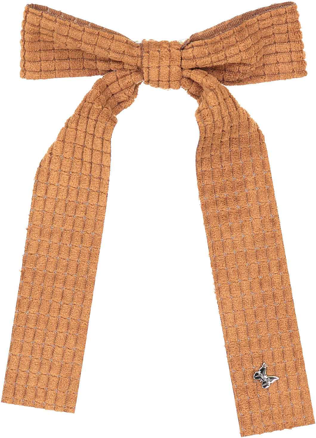 Quilted Velour Large Clip - Cognac