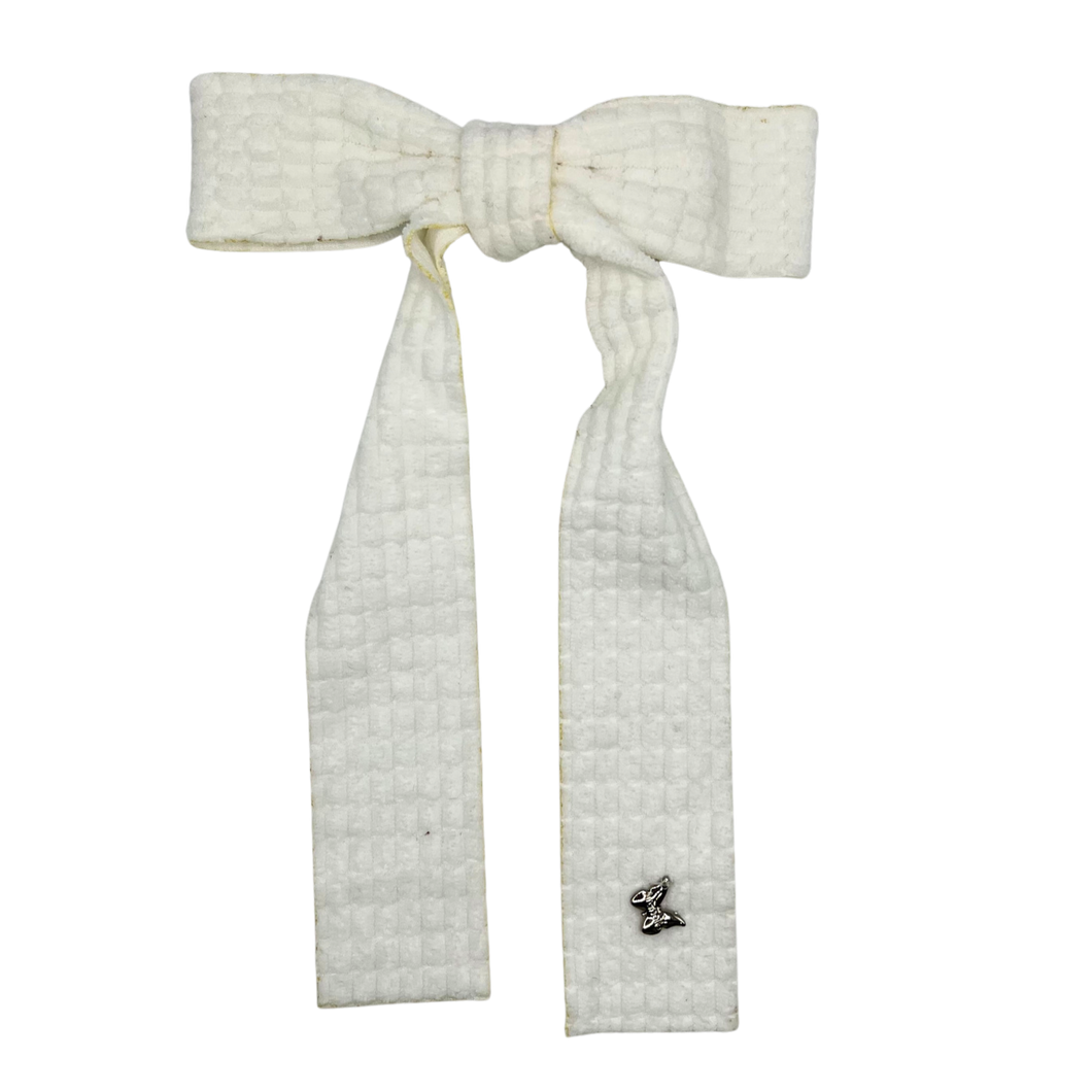 Quilted Velour Large Clip - Winter White