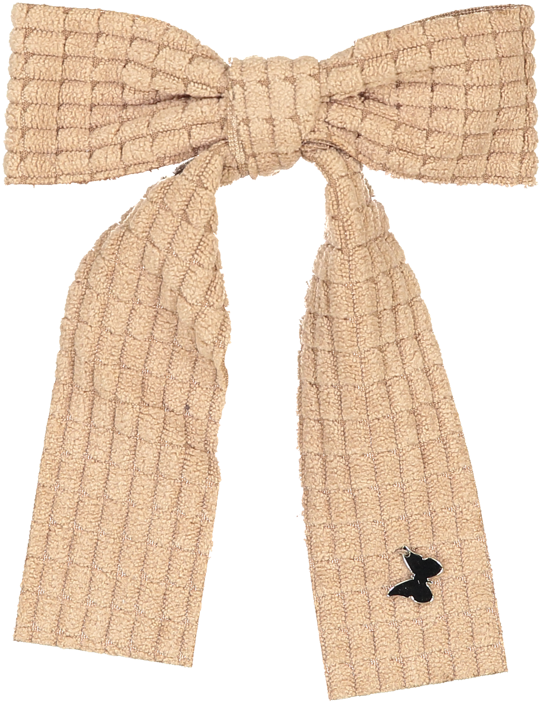 Quilted Velour Medium Clip - Taupe