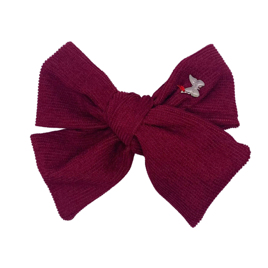 Corduroy Medium Clip - Wine