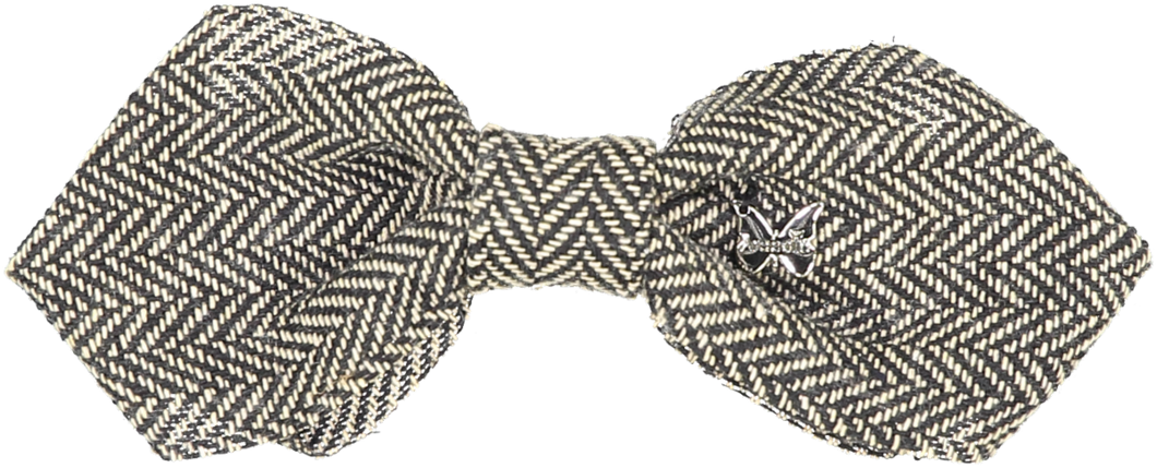Herringbone Large Clip - Black/Latte