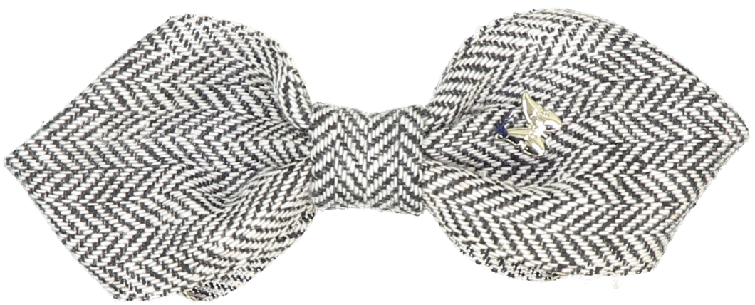 Herringbone Large Clip - Black/White
