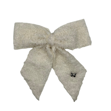 Load image into Gallery viewer, Teddy Large Bow Clip - Winter White
