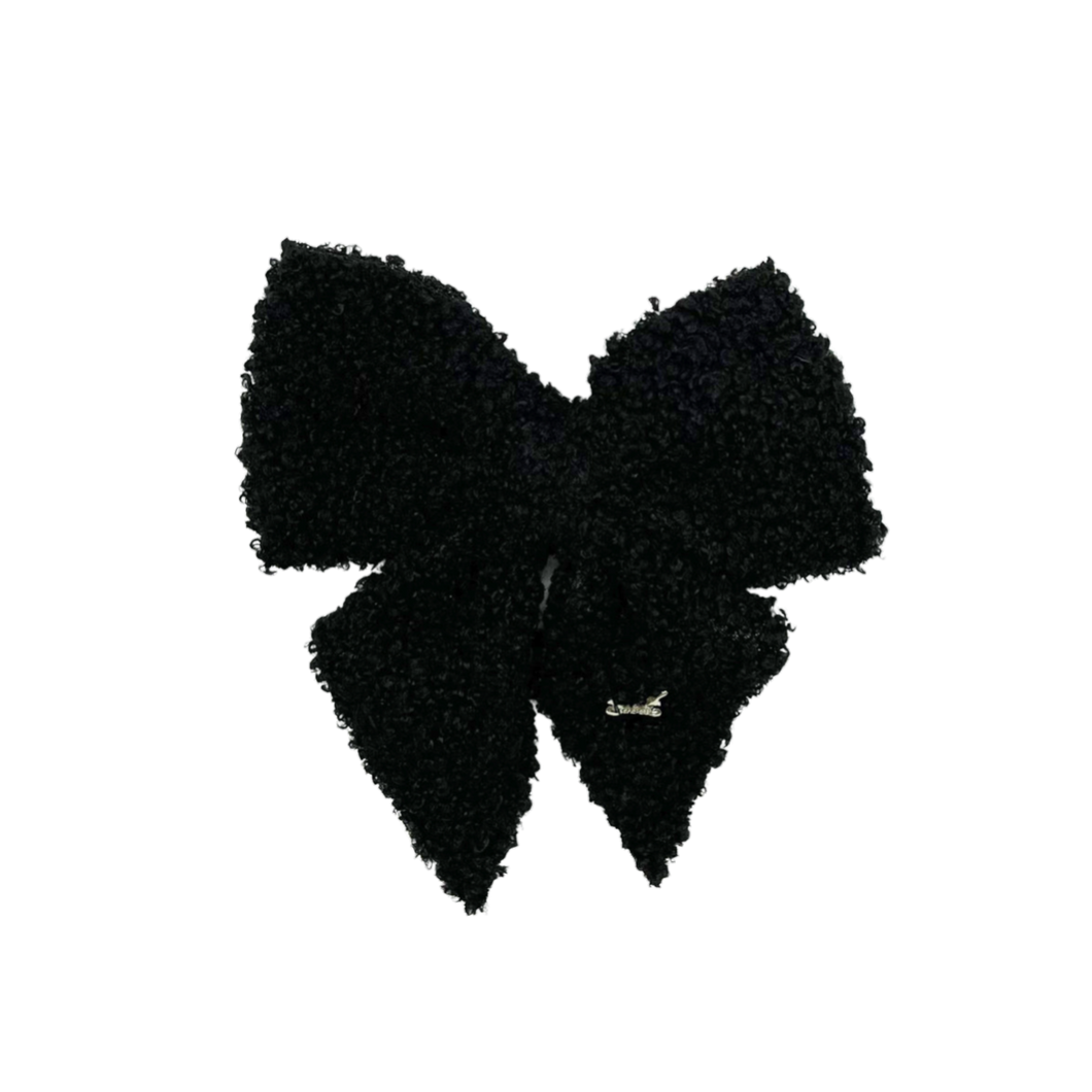 Teddy Medium Bow Clip - Black