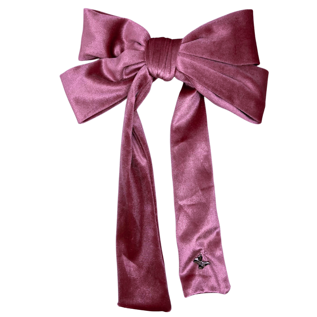 Velvet Bow Clip - Mauve