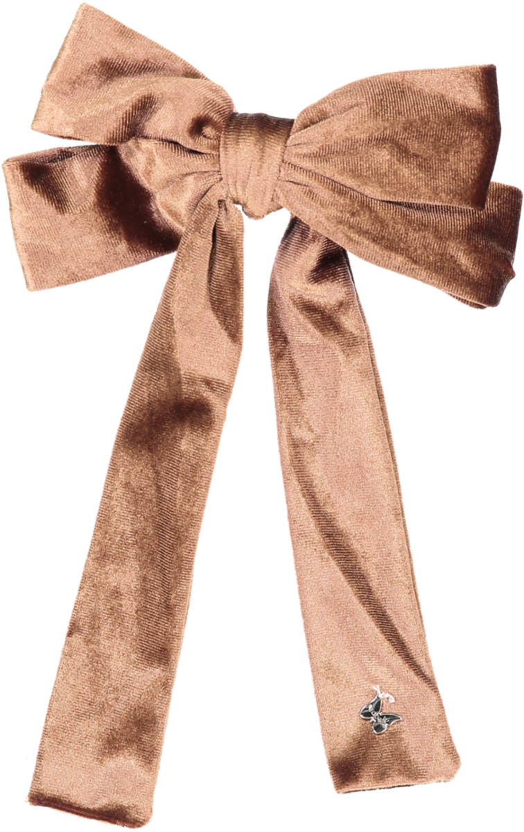 Velvet Bow Clip - Mocha