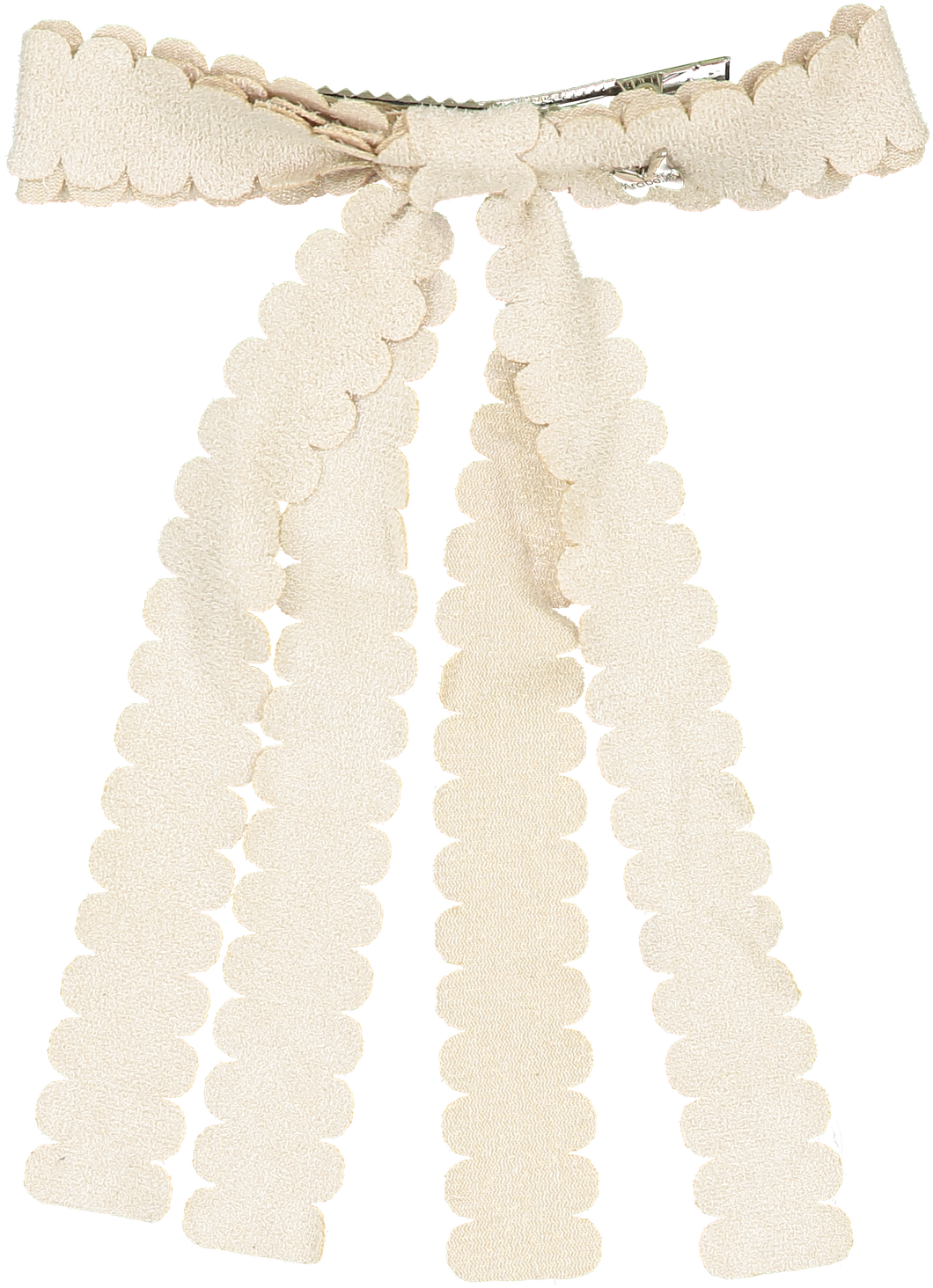Scalloped Edge Large Clip - Cream