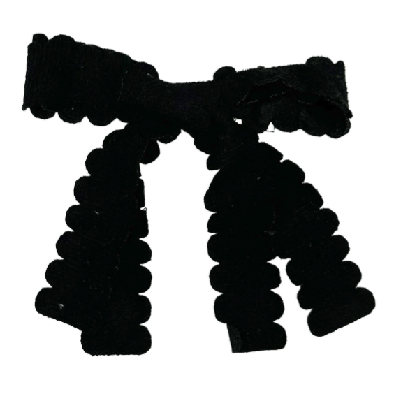 Scalloped Edge Medium Clip - Black