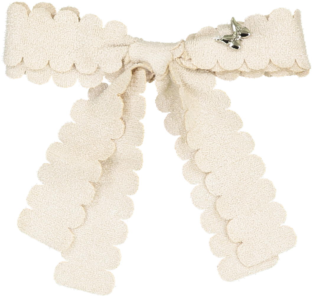 Scalloped Edge Medium Clip - Cream
