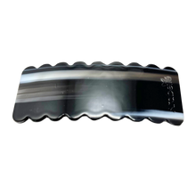 Load image into Gallery viewer, Resin Scalloped Edge Barette - Black Strokes
