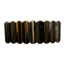 Load image into Gallery viewer, Resin Scalloped Edge Barette - Brown Lines
