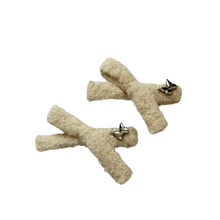 Load image into Gallery viewer, Chenille Mini Bow Clip Set - Winter White
