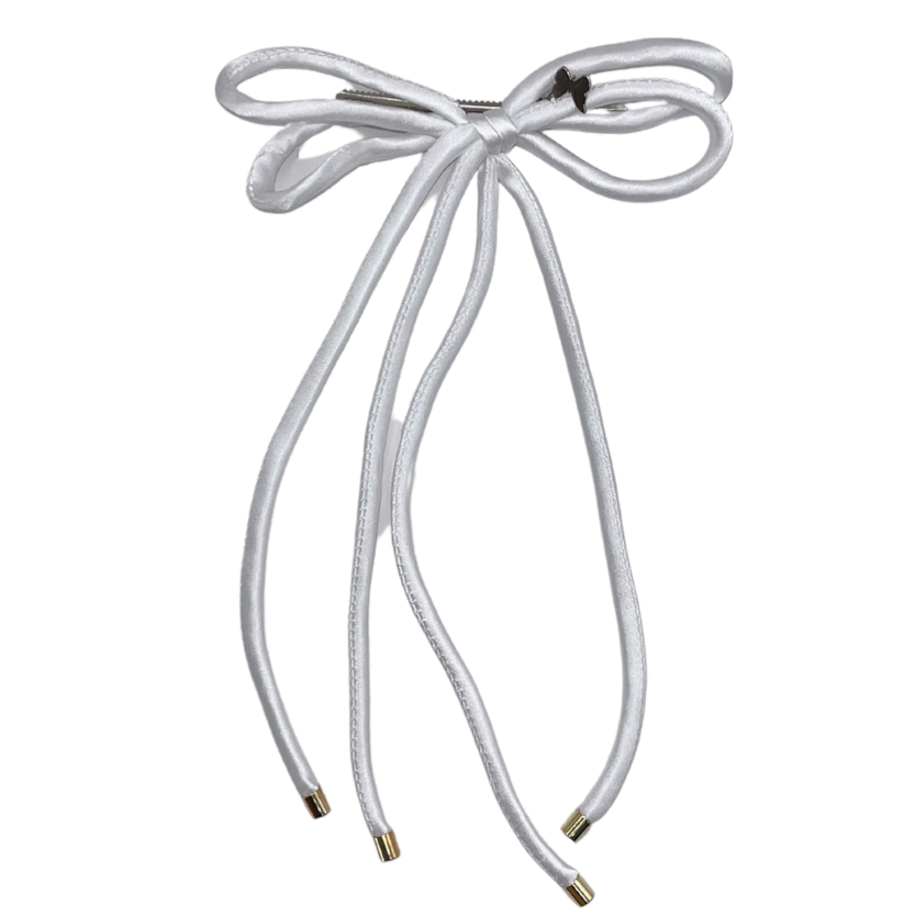 Satin Large Clip - White