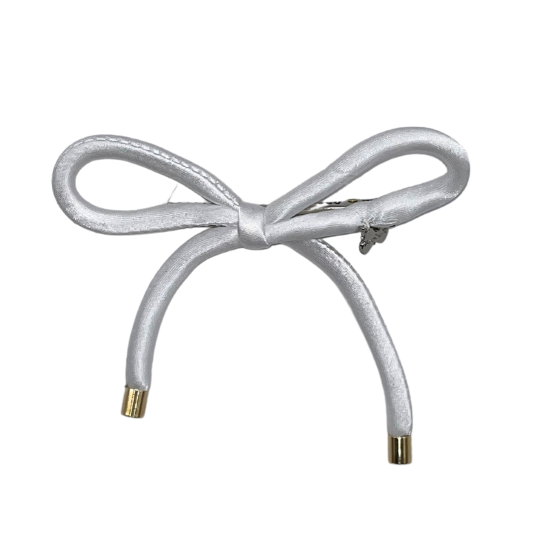 Satin Medium Clip - White