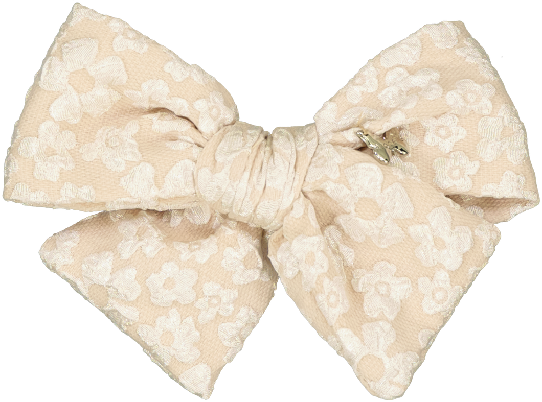 Textured Floral Medium Clip - Taupe