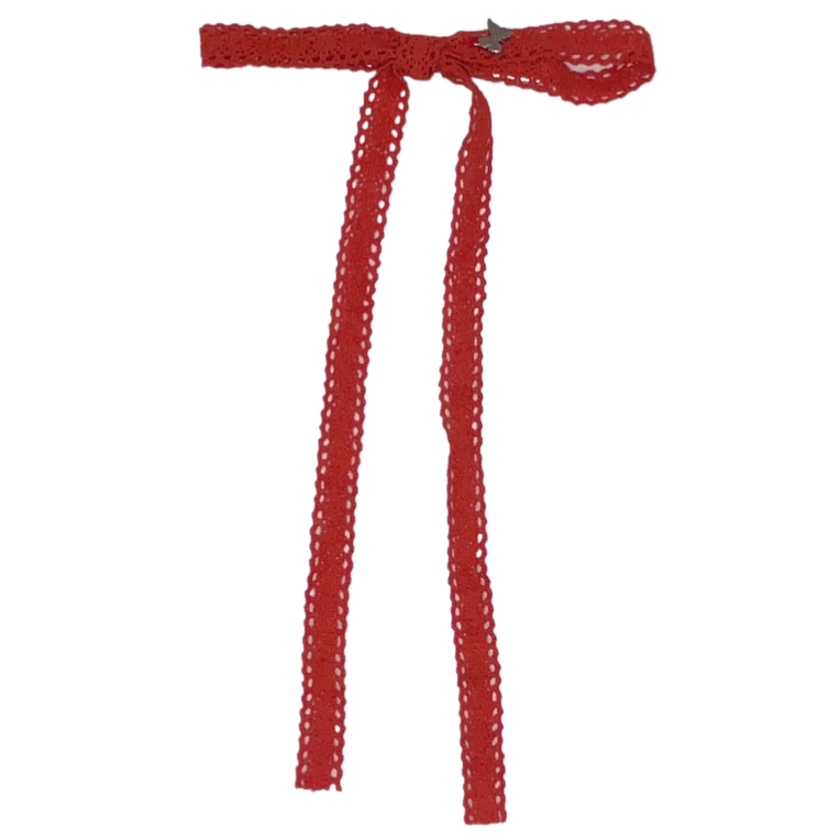 Cotton Lace Large Clip - Dark Coral