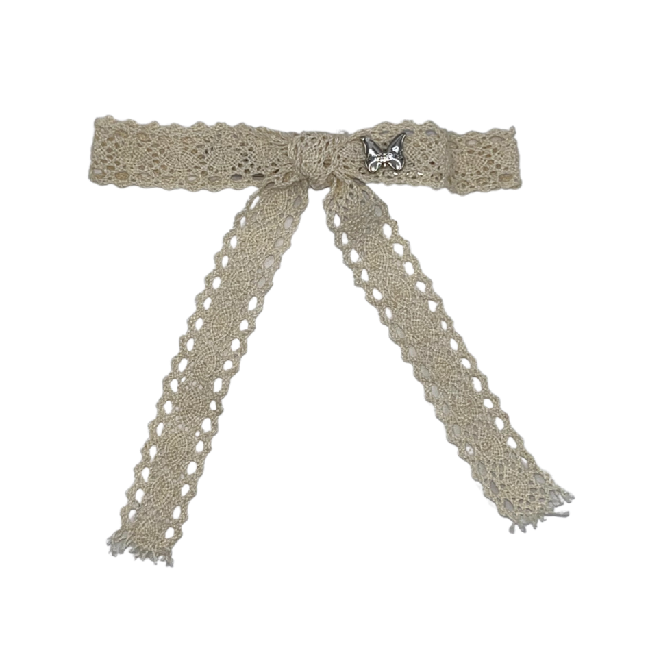 Cotton Lace Medium Clip - Sand