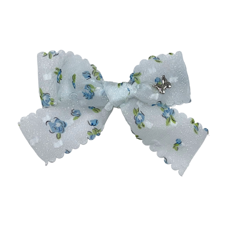 Mini Floral Medium Clip - Blue
