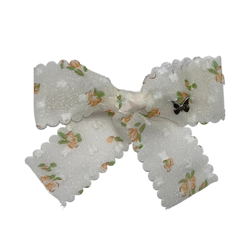 Mini Floral Medium Clip - Cream