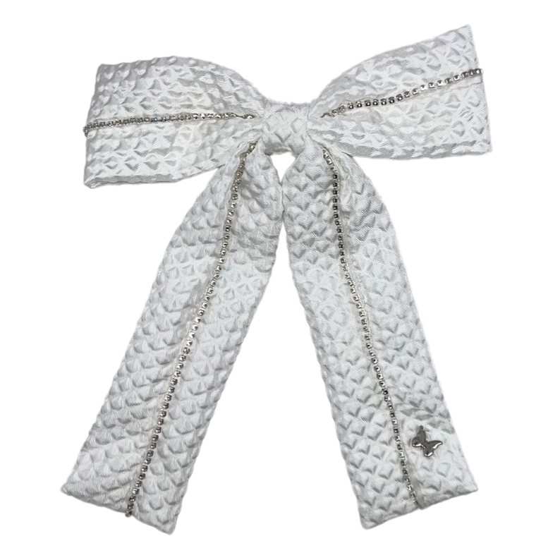 Quilted Diamond Lux Large Clip - White