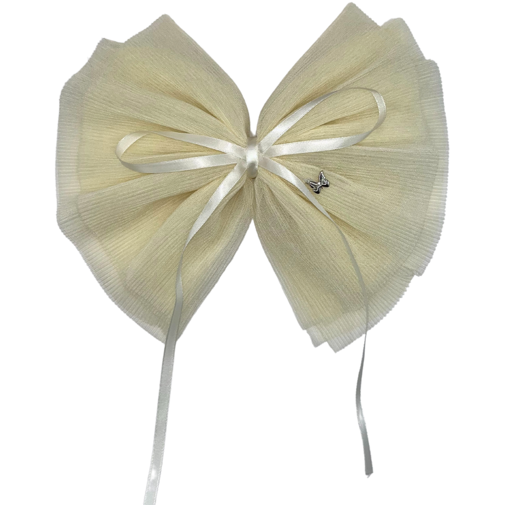 Pleated Tulle X-Large Clip - Ivory