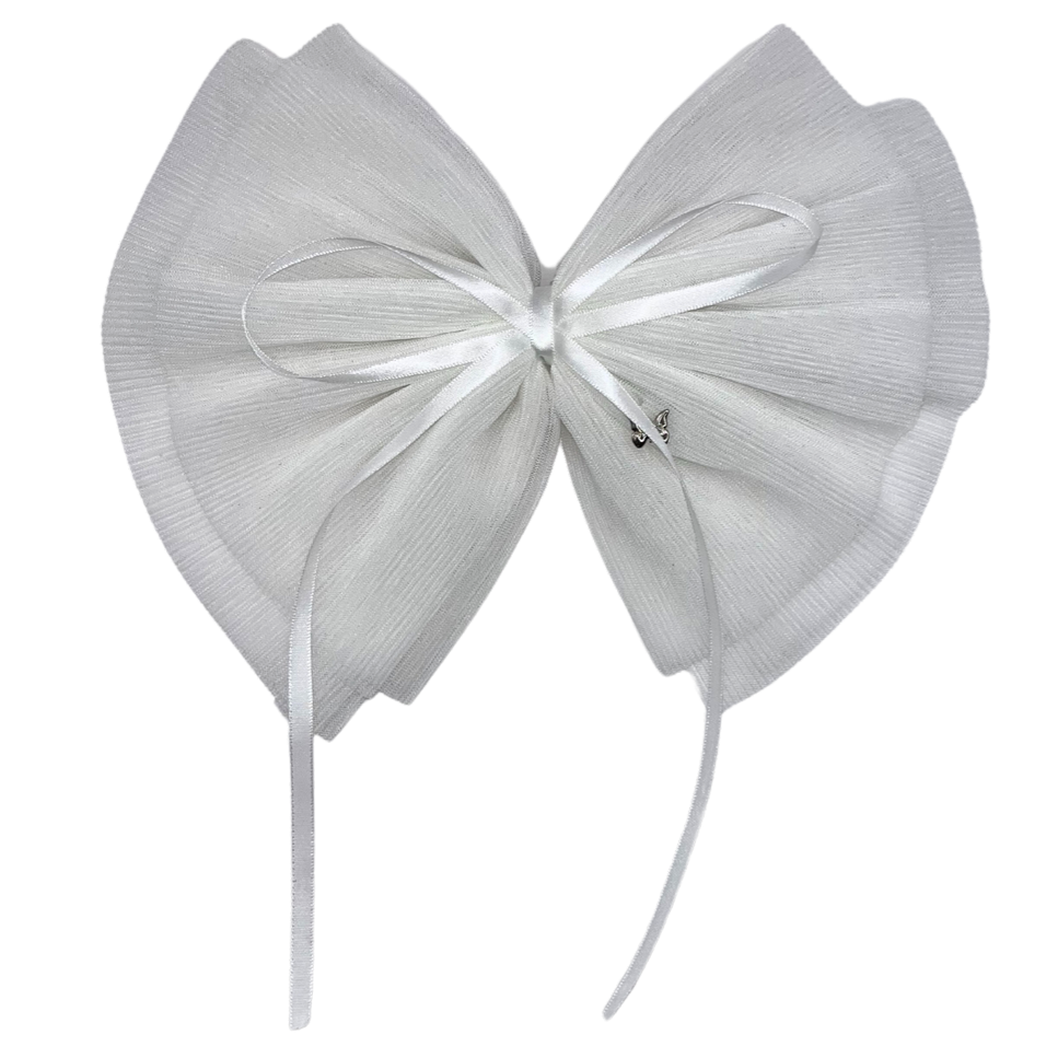 Pleated Tulle X-Large Clip - White