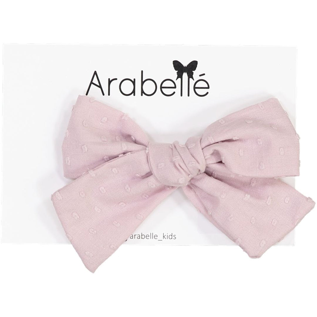 Cotton Dot Large Bow Clip - Mauve