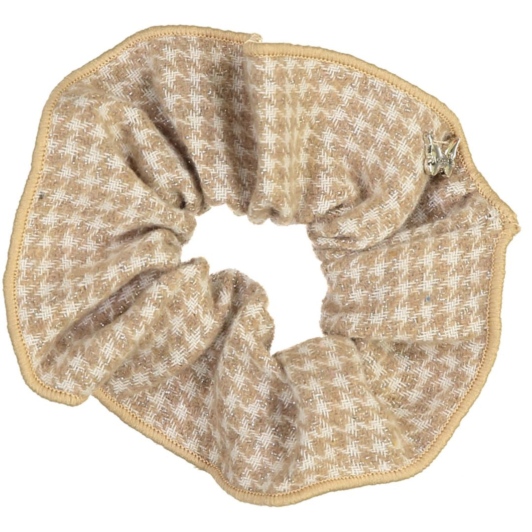 Shimmer Houndstooth Large Scrunchie - Cinnamon