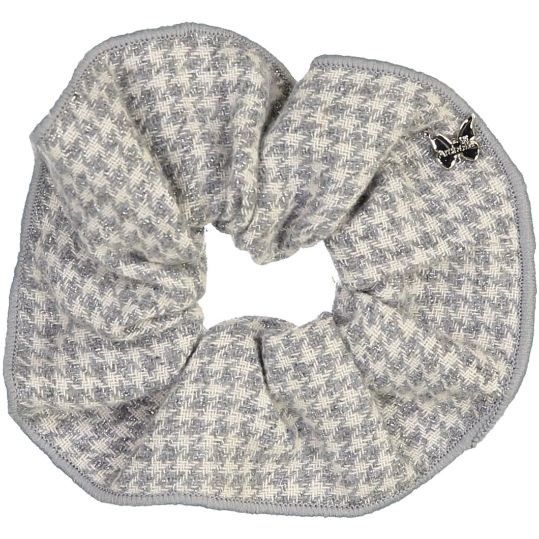 Shimmer Houndstooth Large Scrunchie - Grey