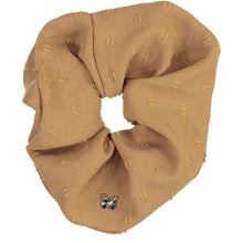 Load image into Gallery viewer, Swiss Dot Oversized Scrunchie - Caramel
