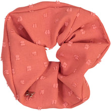 Load image into Gallery viewer, Swiss Dot Oversized Scrunchie - Coral
