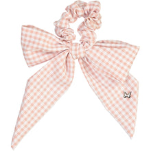 Load image into Gallery viewer, Gingham Scrunchie with Bow - Mauve
