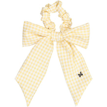 Load image into Gallery viewer, Gingham Scrunchie with Bow - Saffron
