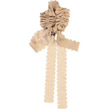 Load image into Gallery viewer, Gauze Scalloped Scrunchie with Skinny Bow - Sand
