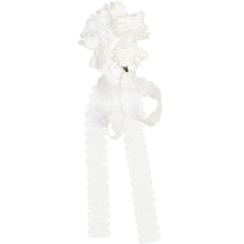 Load image into Gallery viewer, Gauze Scalloped Scrunchie with Skinny Bow - White
