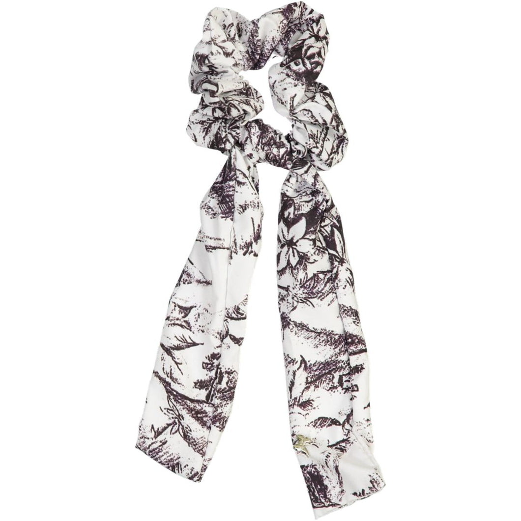 Toile Scrunchie with Tails - Black