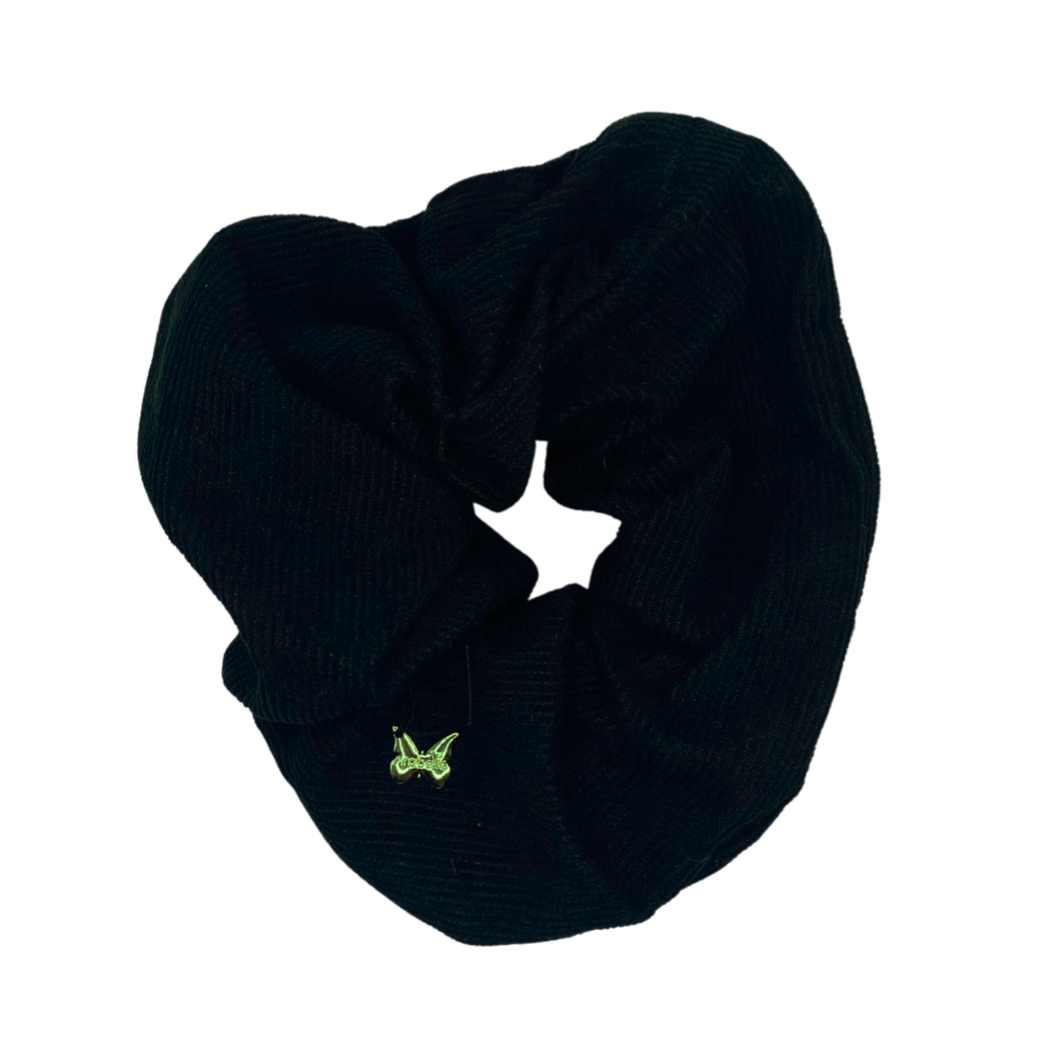 Corduroy Oversized Scrunchie - Black