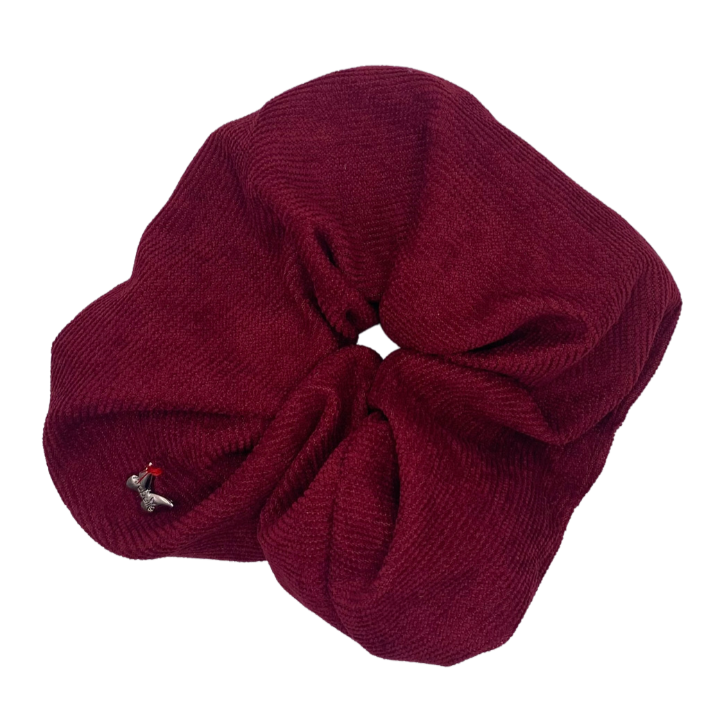 Corduroy Oversized Scrunchie - Wine