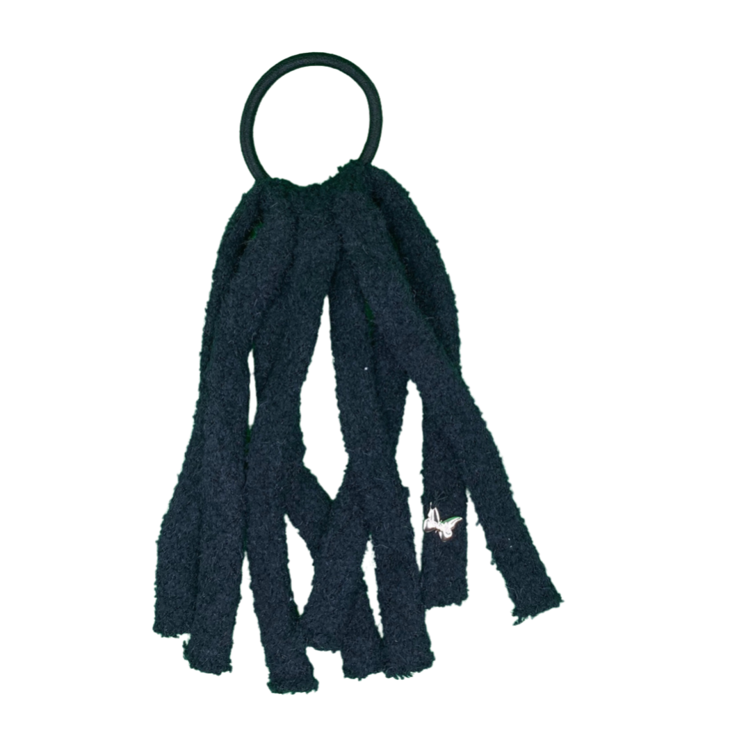 Chenille Pony with Strings - Black