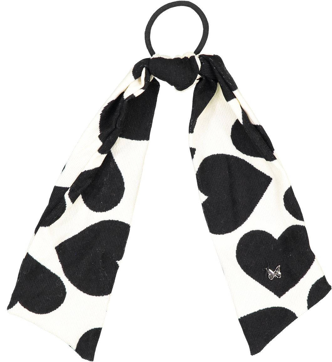 Heart Corduroy Pony with Tails - Cream with Black Hearts