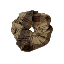 Load image into Gallery viewer, Plaid Oversized Scrunchie - Brown
