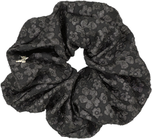 Load image into Gallery viewer, Textured Floral Oversized Scrunchie - Black
