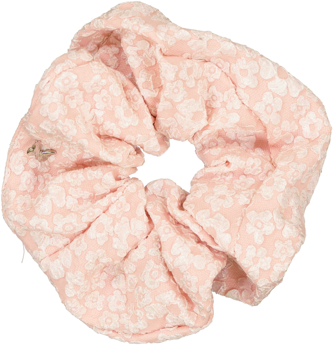 Textured Floral Oversized Scrunchie - Blush