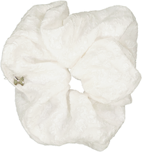 Load image into Gallery viewer, Textured Floral Oversized Scrunchie - White
